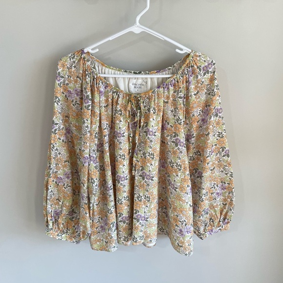 Tuckernuck Hyacinth House Flower Power Maisie Tie Blouse - Size Medium - Picture 4 of 8